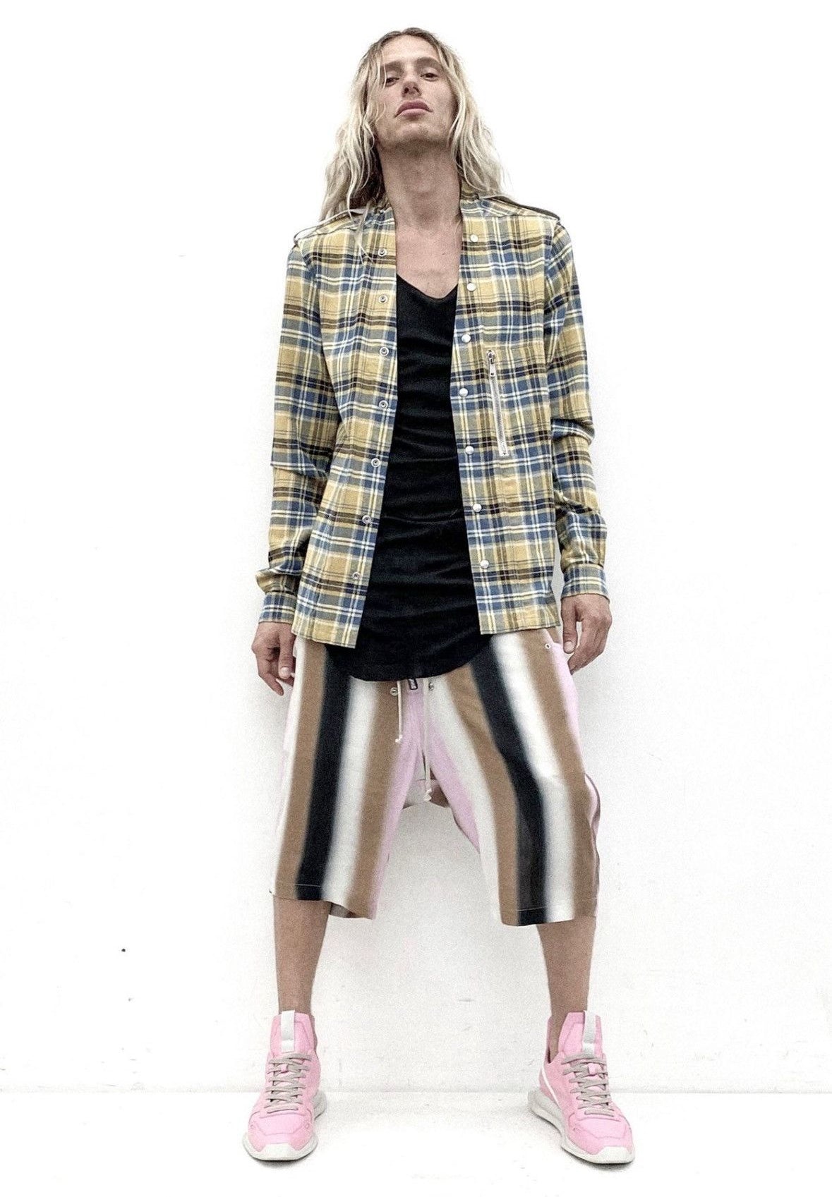 Rick Owens Acid Plaid Flannel Shirt