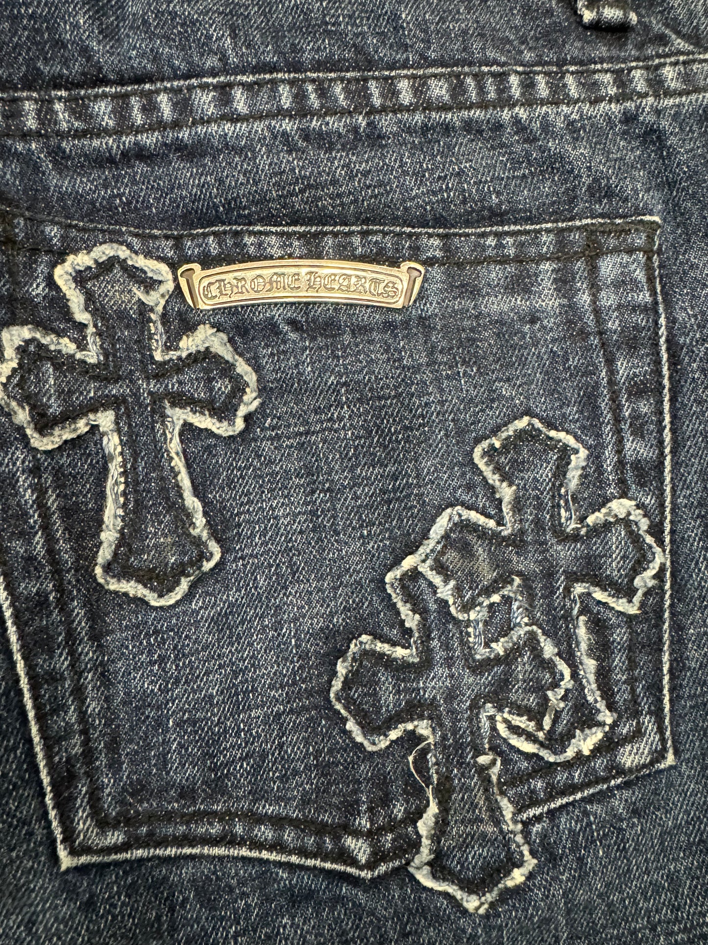 Chrome Hearts Denim Cross Patch Jeans