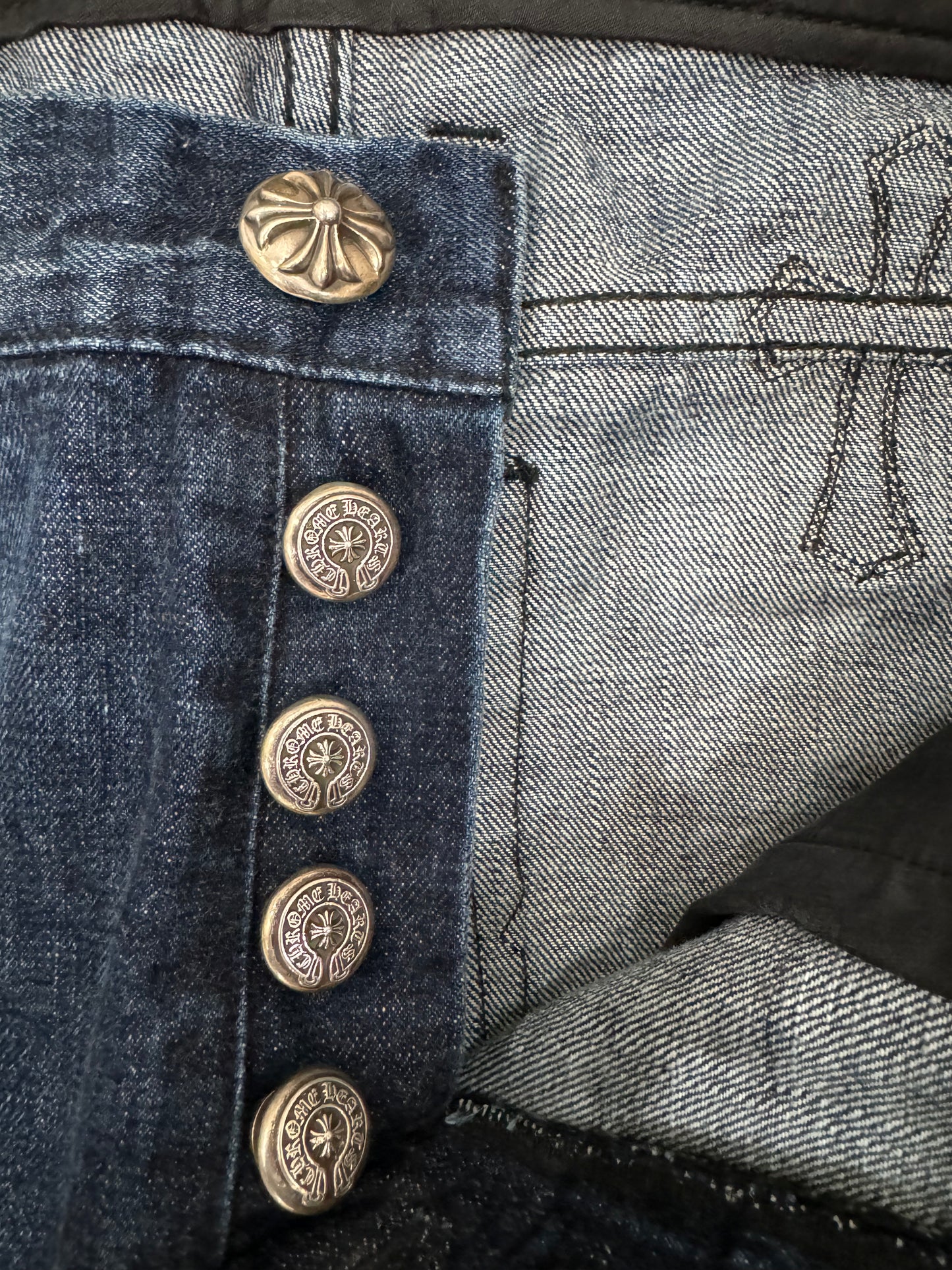 Chrome Hearts Denim Cross Patch Jeans