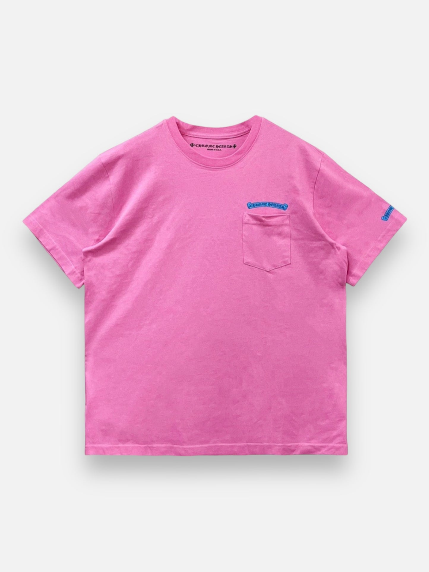 Chrome Hearts Pink Scroll Logo T-Shirt