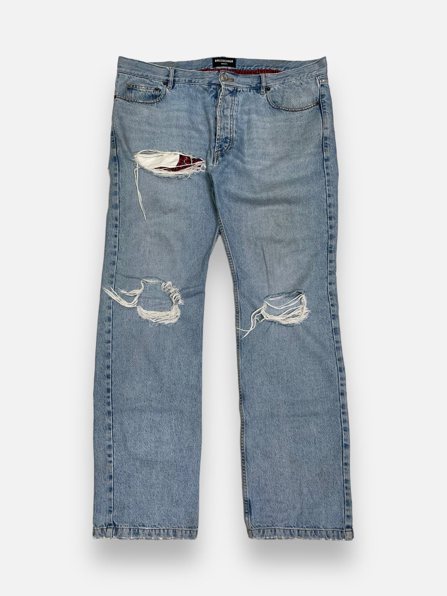 Balenciaga Distressed Boxer Double Layered Jeans