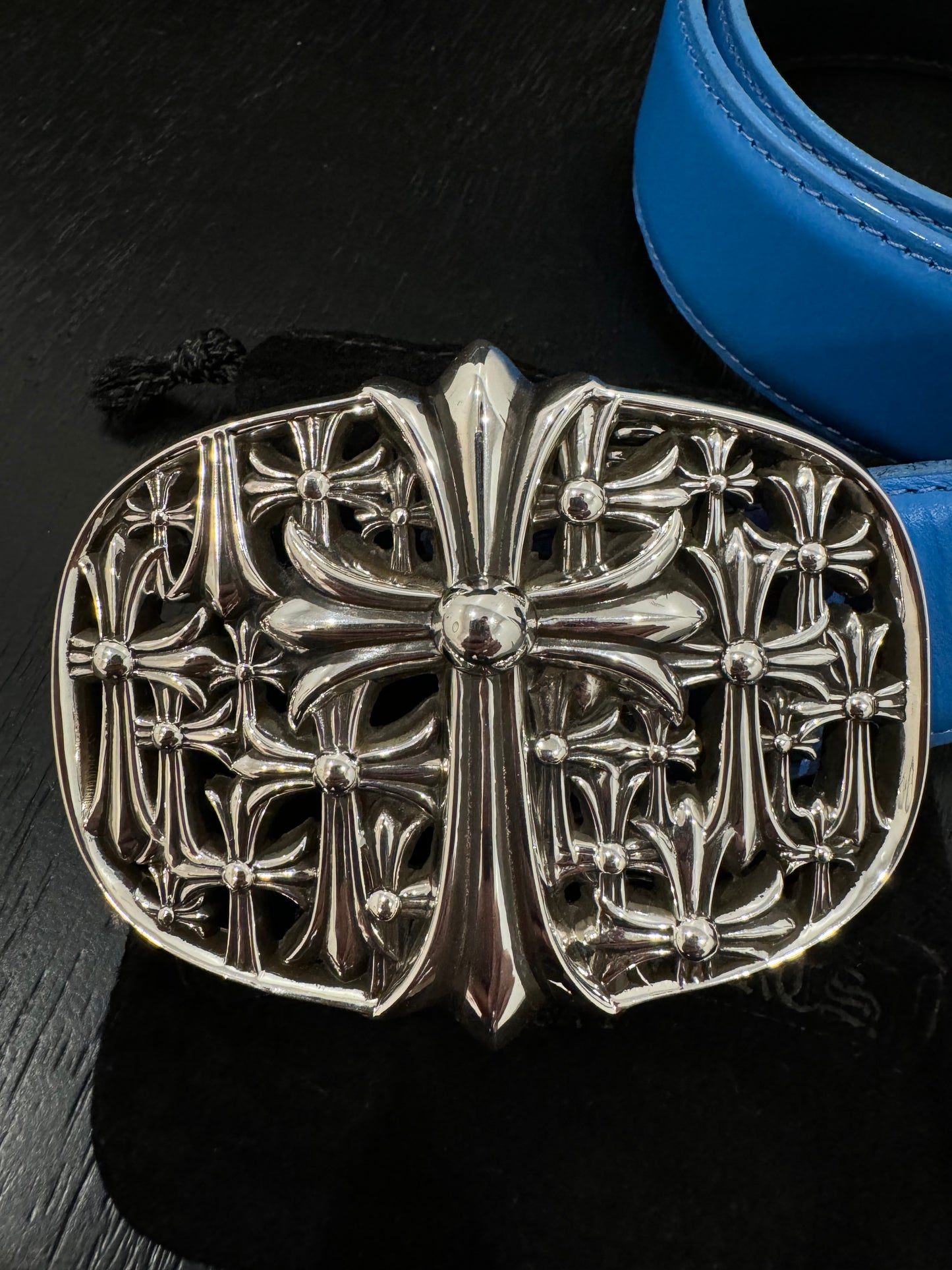 Chrome Hearts Blue Cemetery Belt