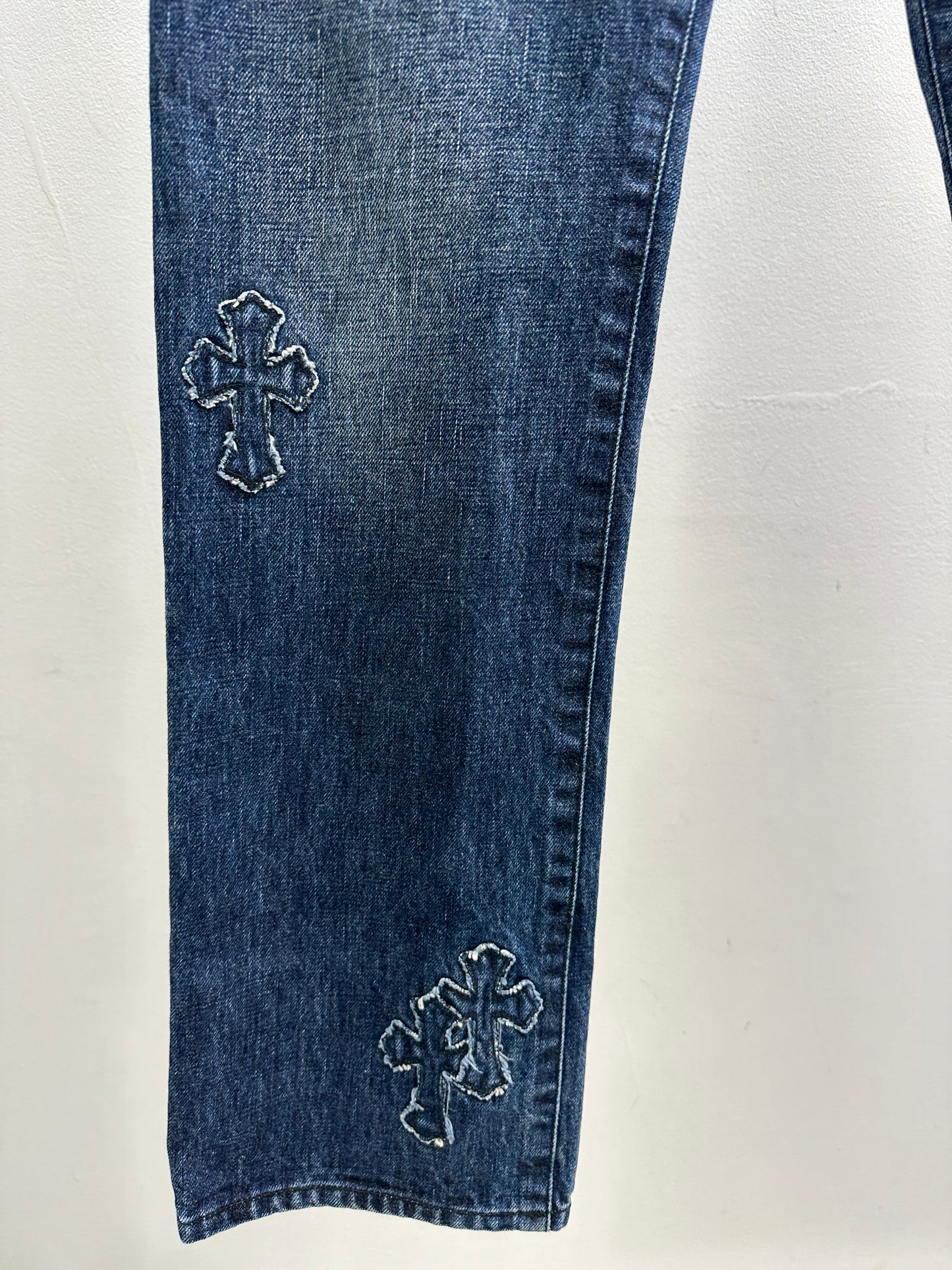 Chrome Hearts Denim Patchwork Cross Jeans