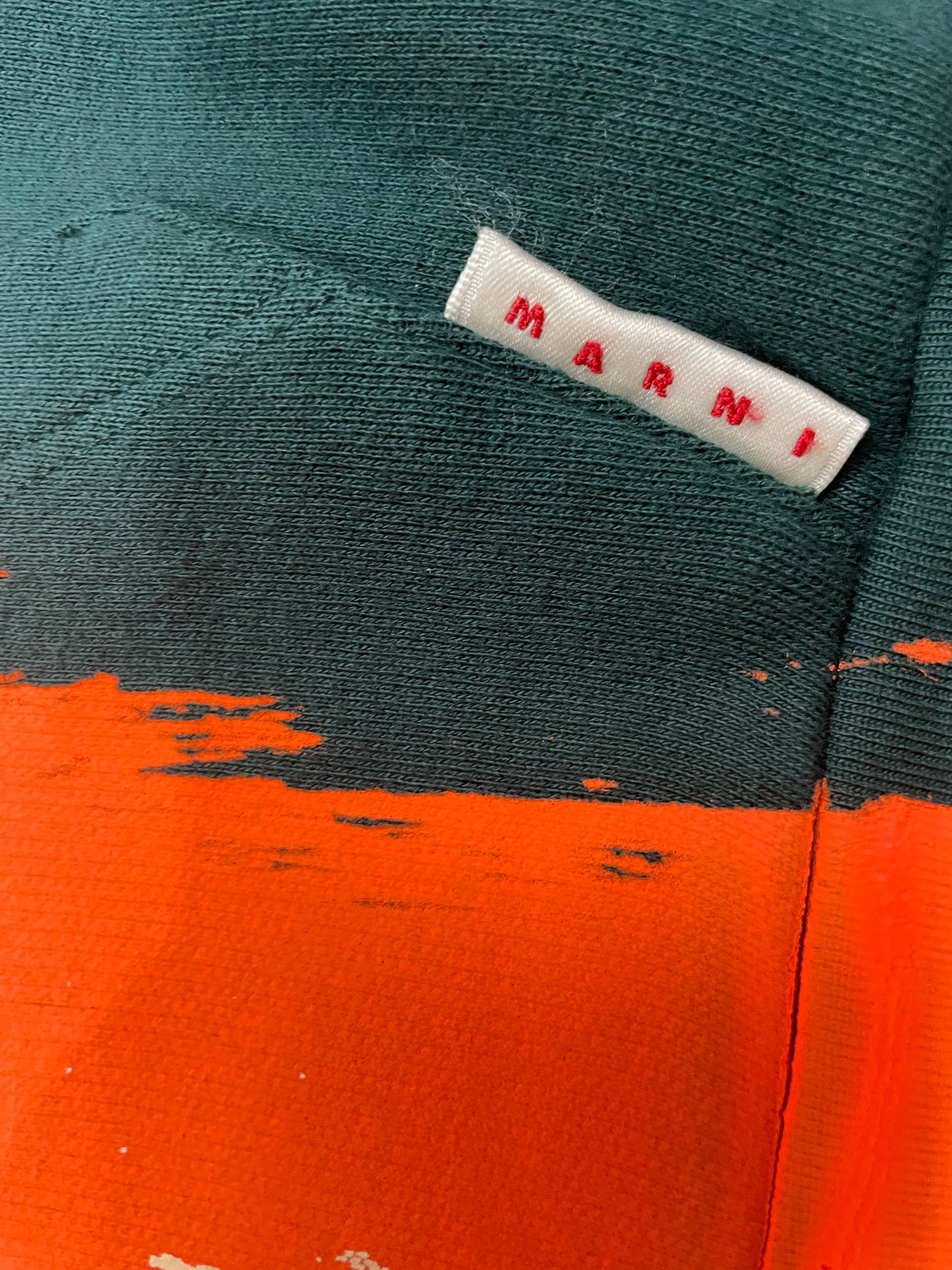 Marni Green & Orange Paint Hoodie