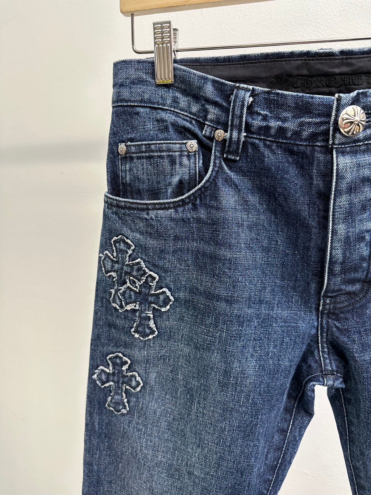 Chrome Hearts Denim Patchwork Cross Jeans