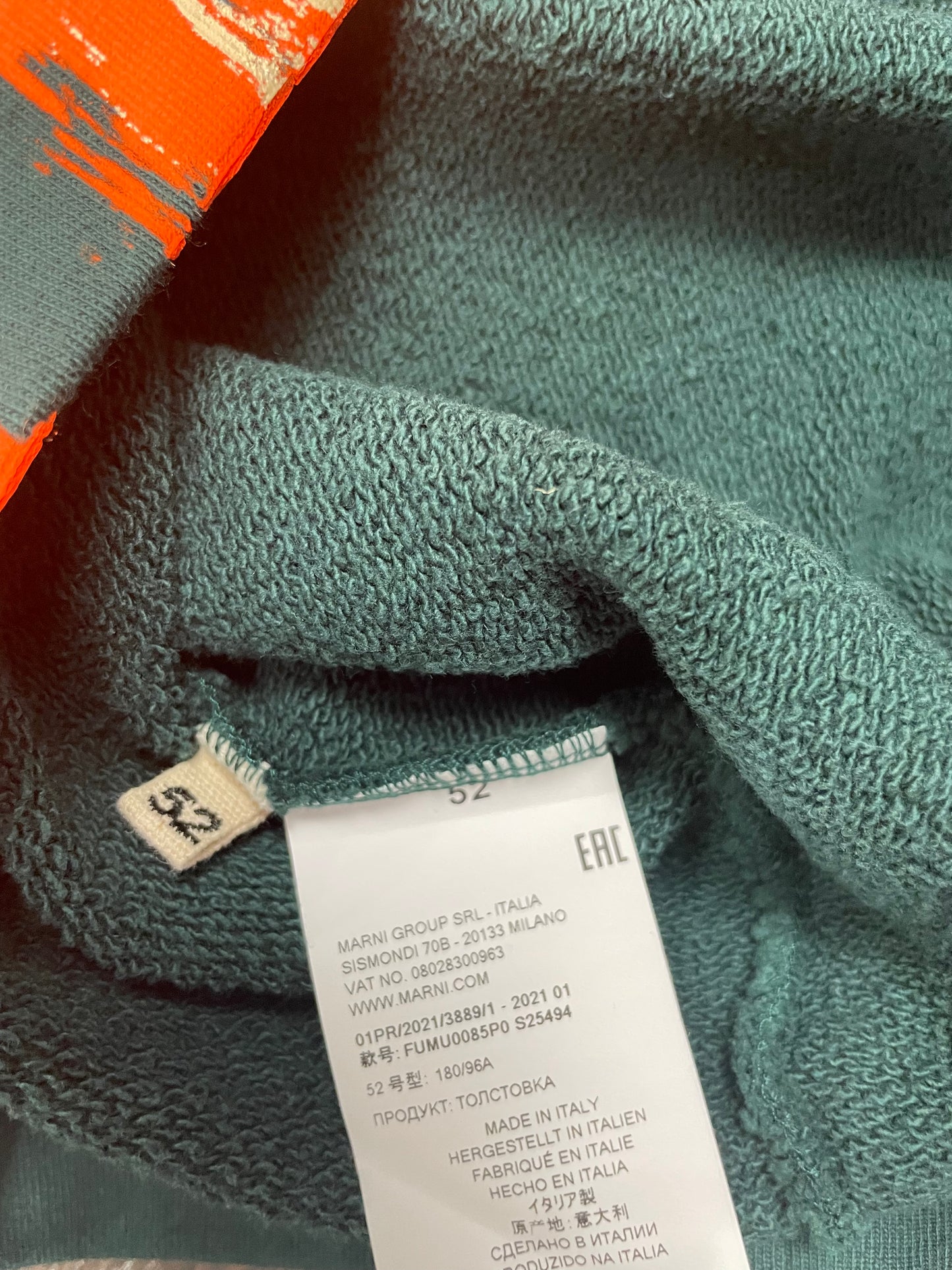 Marni Green & Orange Paint Hoodie