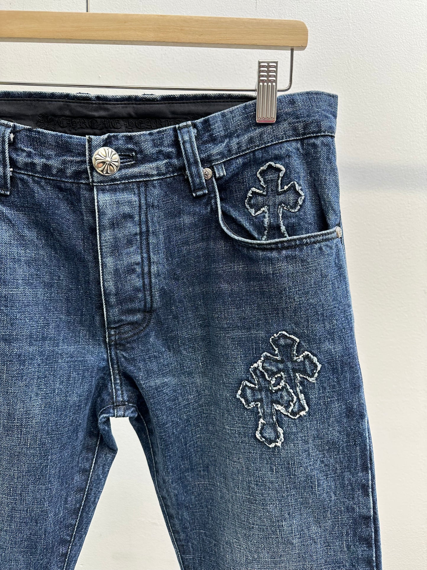 Chrome Hearts Denim Patchwork Cross Jeans