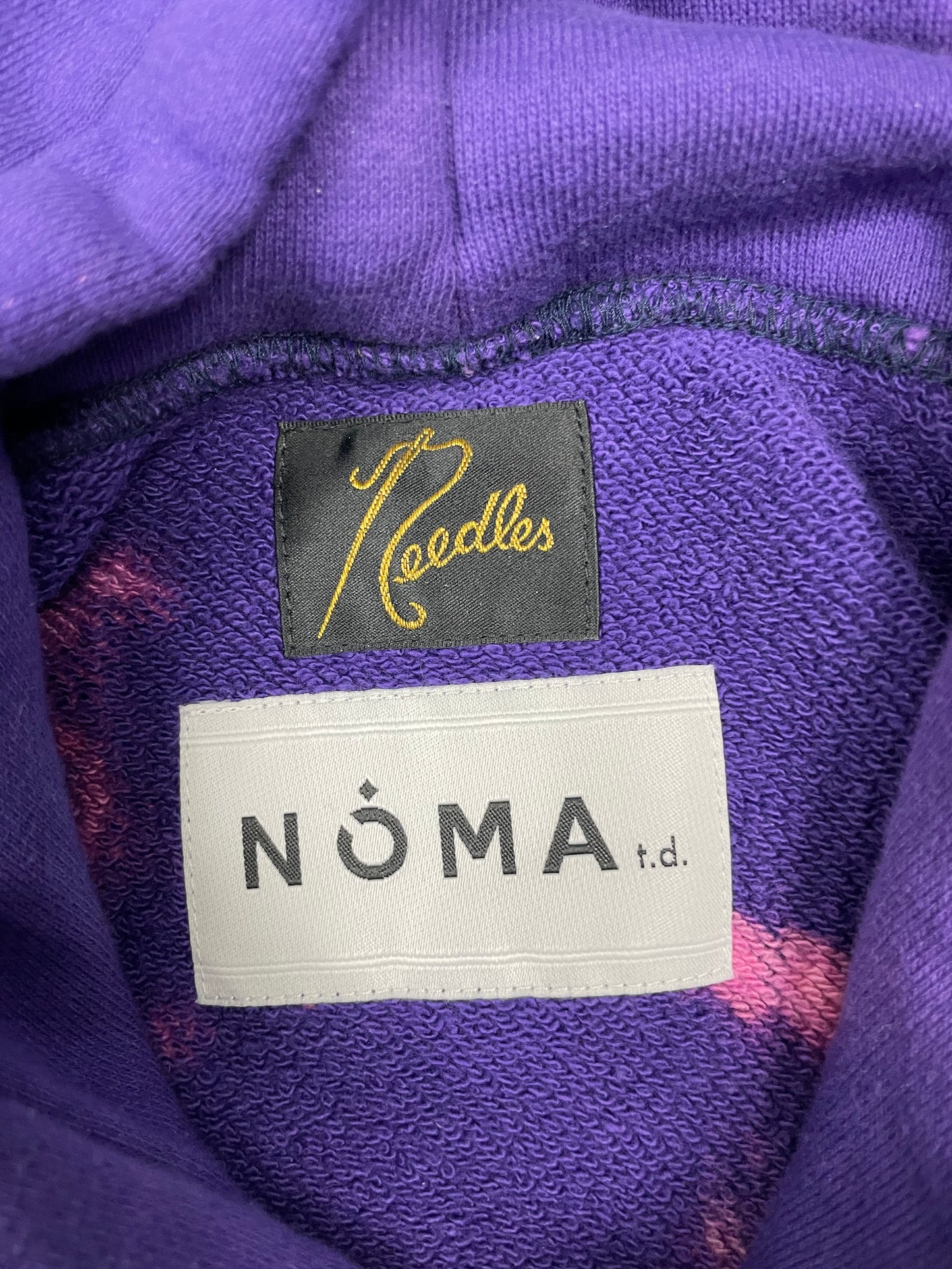 Needles x NOMA t.d. Paint Bleached Purple Hoodie