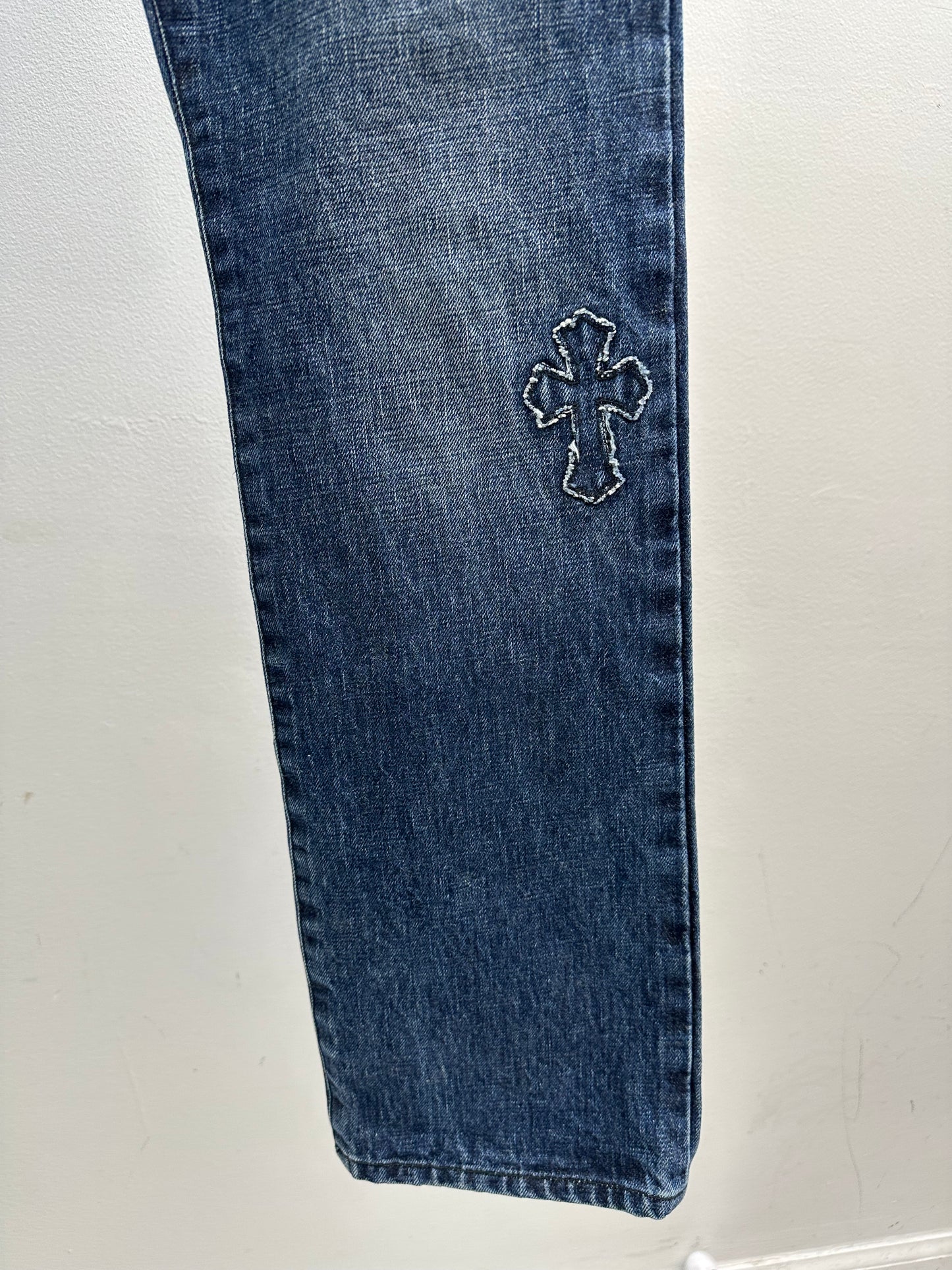 Chrome Hearts Denim Patchwork Cross Jeans