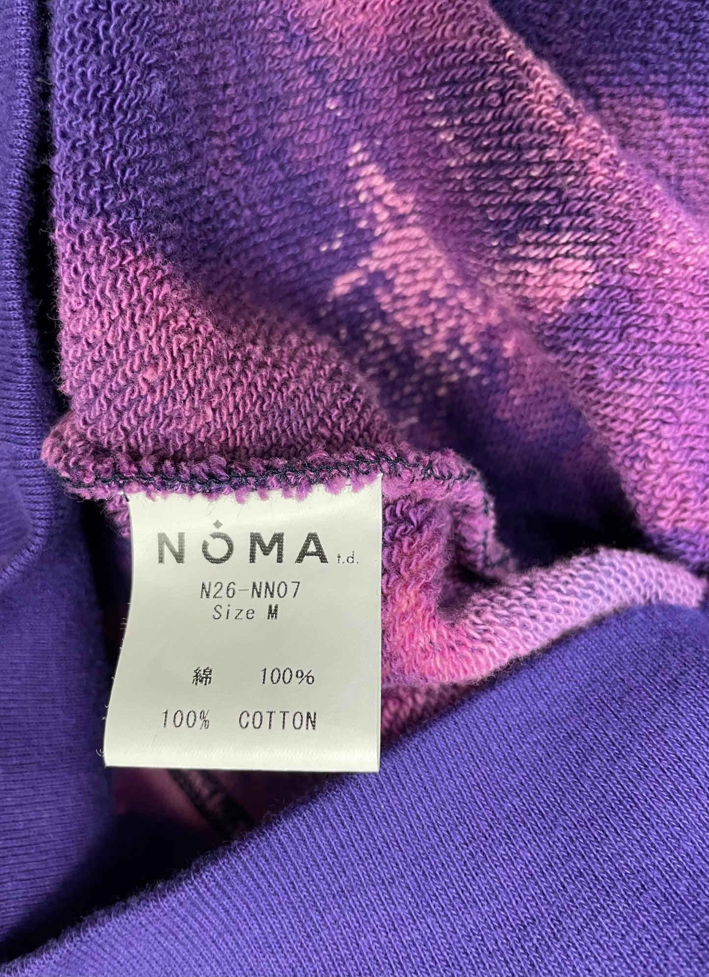 Needles x NOMA t.d. Paint Bleached Purple Hoodie