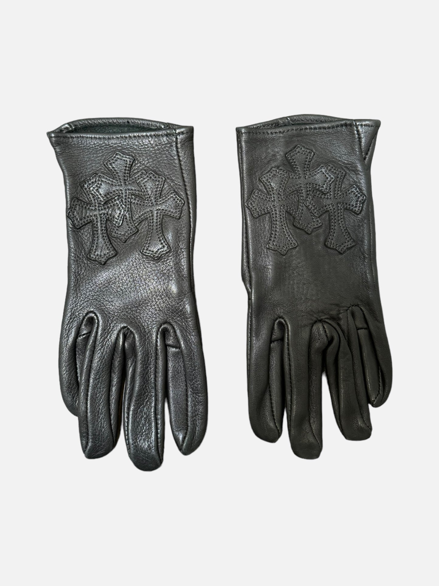 Chrome Hearts Leather Cross Gloves