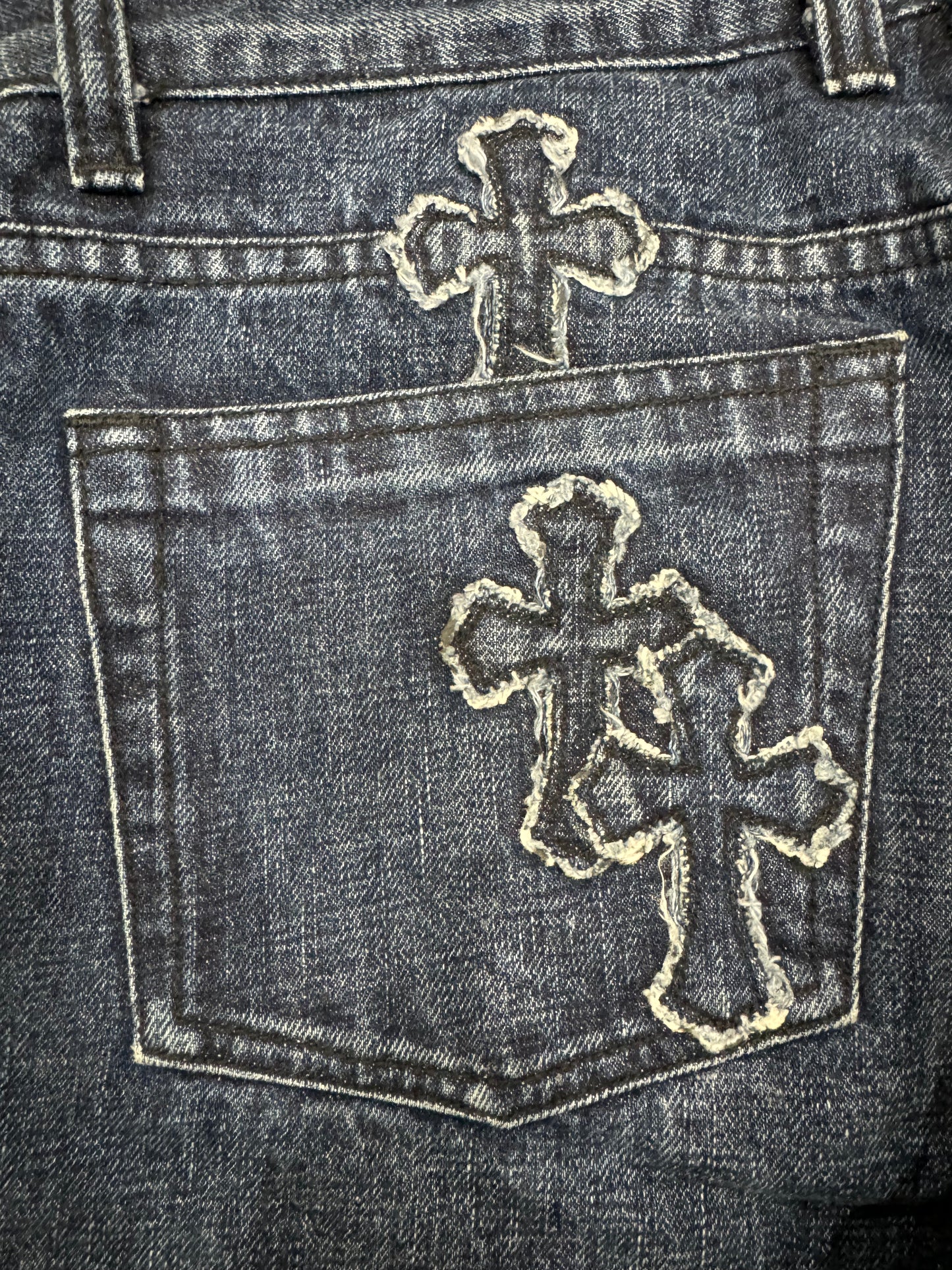 Chrome Hearts Denim Cross Patch Jeans