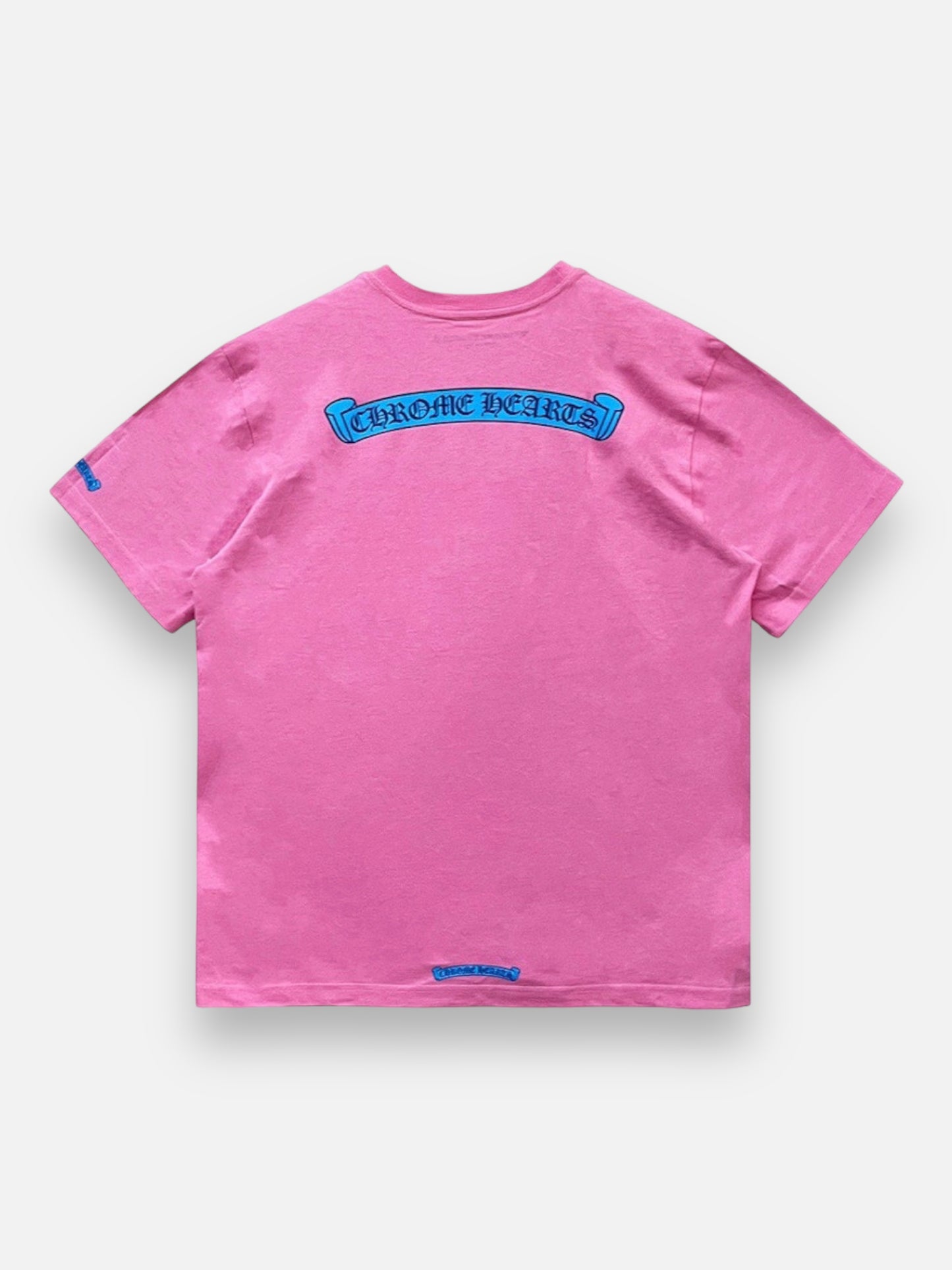 Chrome Hearts Pink Scroll Logo T-Shirt