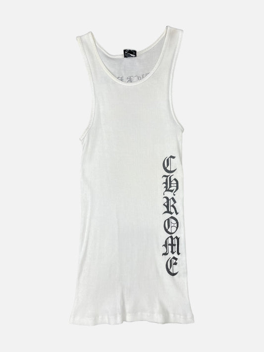 Chrome Hearts White Scroll Logo Tank Top