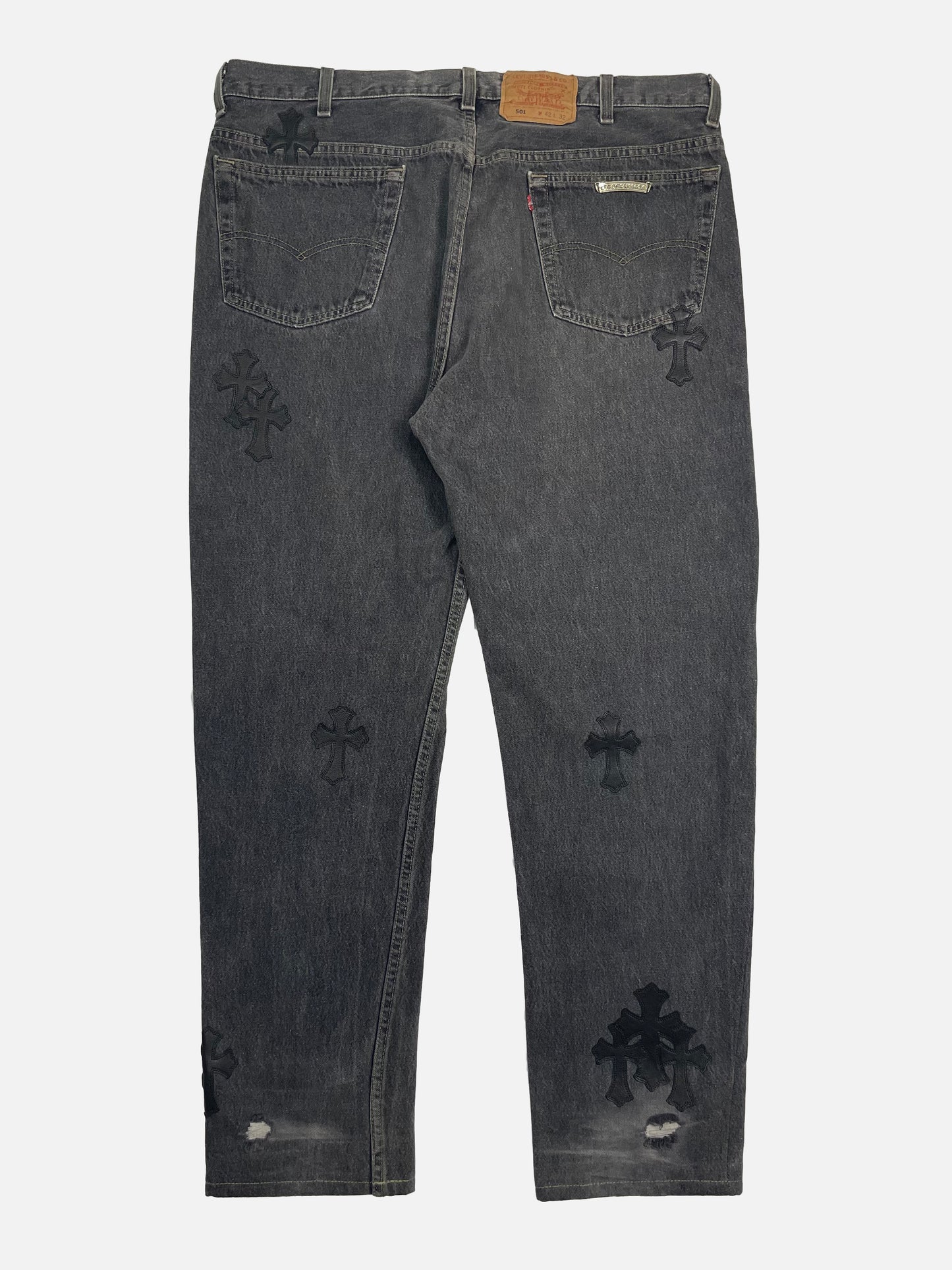 Chrome Hearts Black Cross Patchwork Denim