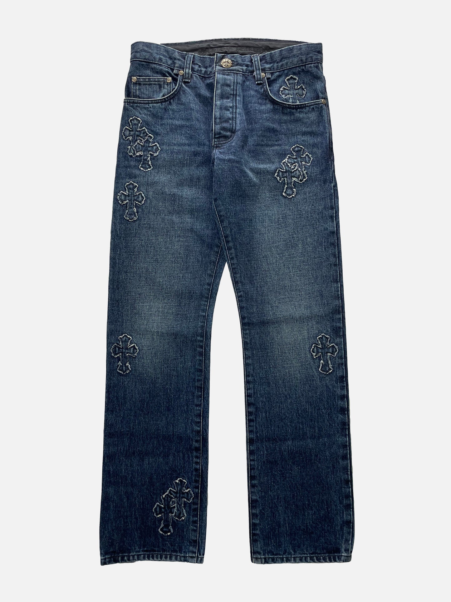 Chrome Hearts Denim Patchwork Cross Jeans