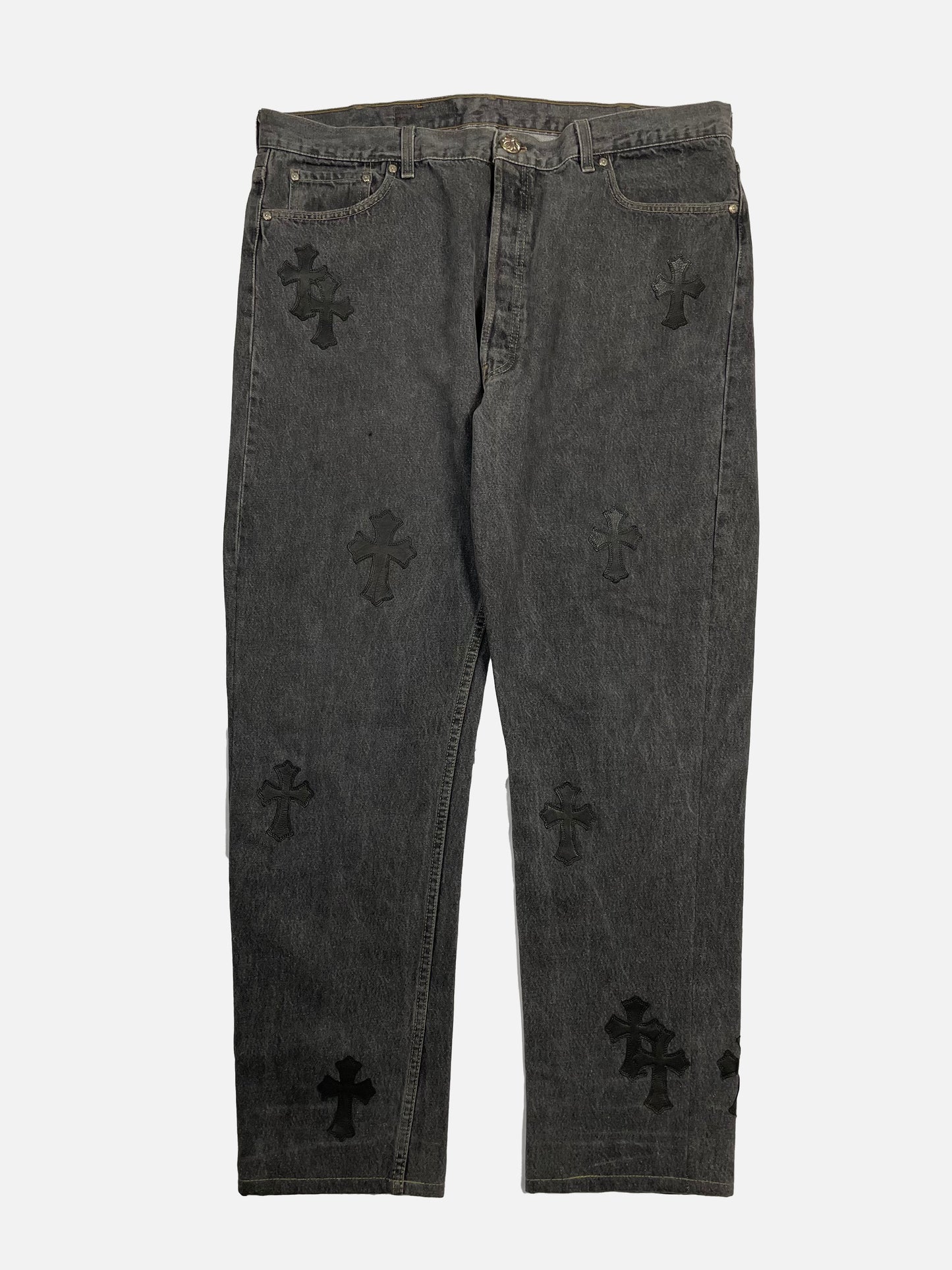 Chrome Hearts Black Cross Patchwork Denim