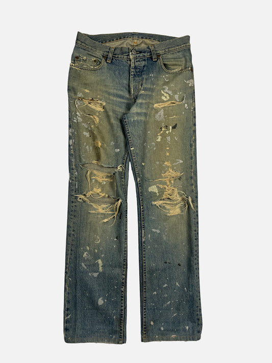 Helmut Lang 1998 Light Wash Painter Jeans