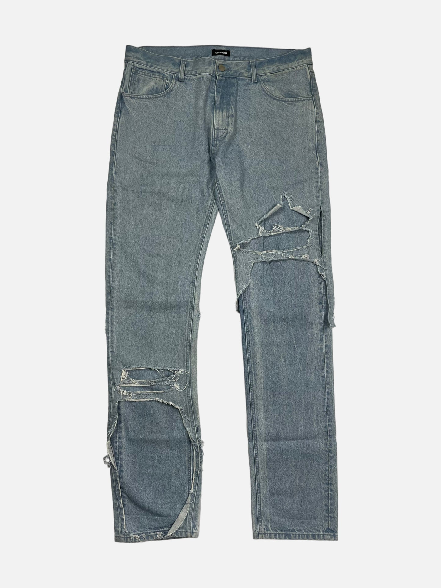 Raf Simons "Destroyed" Double Layered Denim Jeans