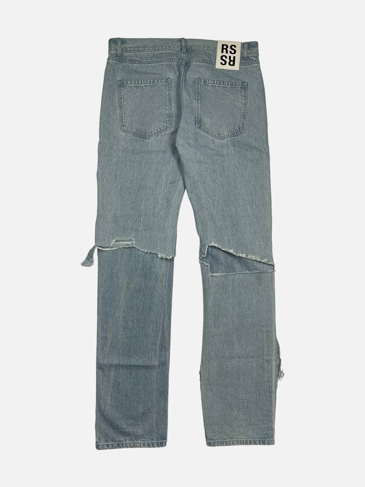 Raf Simons "Destroyed" Double Layered Denim Jeans